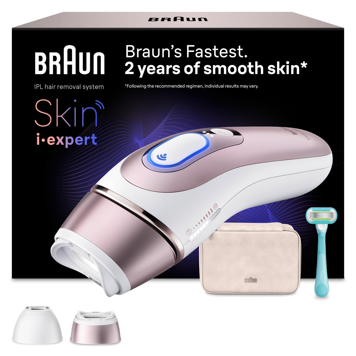 Braun - Smart IPL Skin i·expert Ontharing voor thuis, met app, 2 slimme opzetstukken - Wit/Bronze